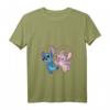 HapPanda Lilo & Stitch Engel Kuss T-Shirt mit V-Ausschnitt – Official Merchandise für Frauen, Männer, Jungen & Mädchen