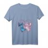 HapPanda Lilo & Stitch Engel Kuss T-Shirt mit V-Ausschnitt – Official Merchandise für Frauen, Männer, Jungen & Mädchen