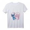 HapPanda Lilo & Stitch Engel Kuss T-Shirt mit V-Ausschnitt – Official Merchandise für Frauen, Männer, Jungen & Mädchen