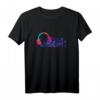 LED-Blinkendes Nachtclub T-Shirt mit buntem Design und Kopfhörern – Perfekt für Partys, Festivals, Raves & Clubbesuche