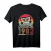 1982 Jahrgang Geburtstag Retro Vintage T-Shirt für Damen & Herren – Lustiges Kassetten-Motiv zum HapPanda als Geschenkidee
