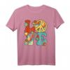 Peace Love 60er 70er Jahre Hippie Kostüm Groovy Party Outfit T-Shirt für Damen und Herren