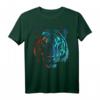 Tiger in Rot und Blau - Tier Kunst T-Shirt für Tierliebhaber, Freunde und Familie