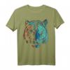 Tiger in Rot und Blau - Tier Kunst T-Shirt für Tierliebhaber, Freunde und Familie