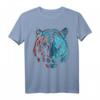 Tiger in Rot und Blau - Tier Kunst T-Shirt für Tierliebhaber, Freunde und Familie