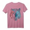 Tiger in Rot und Blau - Tier Kunst T-Shirt für Tierliebhaber, Freunde und Familie