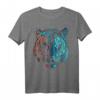 Tiger in Rot und Blau - Tier Kunst T-Shirt für Tierliebhaber, Freunde und Familie