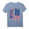 USA Flagge T-Shirt für Damen, Herren & Kinder - Klassisch geschnitten, doppelt genähter Saum, perfekt für Amerika-Fans