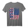 USA Flagge T-Shirt für Damen, Herren & Kinder - Klassisch geschnitten, doppelt genähter Saum, perfekt für Amerika-Fans