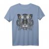 Weißes Tiger T-Shirt – Klassisch geschnitten mit Tiermotiv und doppeltem Saum für Tierliebhaber