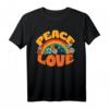 Peace Sign Love Hippie T-Shirt im Batik-Stil aus den 60er und 70er Jahren - Retro Vintage Look für Halloween, Geburtstage & Geschenke