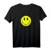 Yellow Black Smiley Face T-Shirt – Positives Hippie Groovy Design, Klassisch geschnitten, doppelt genähter Saum