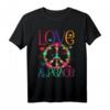 Flower Power Hippie Kostüm Love Peace 60er 70er Retro T-Shirt für Karneval, Fasching & Hippie Fans
