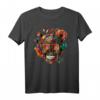 Bunter Mexikanischer Totenschädel Muster Blumen Halloween T-Shirt – Ethno Style, Festival & Geschenkidee für Freunde & Familie