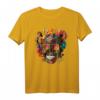 Bunter Mexikanischer Totenschädel Muster Blumen Halloween T-Shirt – Ethno Style, Festival & Geschenkidee für Freunde & Familie