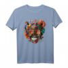 Bunter Mexikanischer Totenschädel Muster Blumen Halloween T-Shirt – Ethno Style, Festival & Geschenkidee für Freunde & Familie