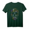 60er 70er Jahre Flower Power Totenkopf Kostüm T-Shirt - Buntes Retro Outfit für Hippie Partys, Karneval & Fasching