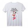 HapPanda Disney Minnie Mouse Hello Christmas Holiday Kurzarm T-Shirt – Festliches Geschenk für Männer, Frauen, Jungen und Mädchen