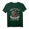 Sons of Santa Weihnachts-T-Shirt – Santa auf Motorrad mit Baum, Pfeife & Bier im Retro Vintage Look für Biker und Rocker zu Weihnachten