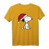 HapPanda Snoopy Halbarm T-Shirt mit Weihnachtsmütze - Lizenziertes Graphic Artwork für Jubiläum & Festlichkeiten