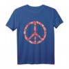 Hippie Peace Zeichen mit Blumen - Retro Flower Power Kostüm T-Shirt für Festivals, Motto Partys & Vintage Events