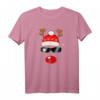 Lustiges Weihnachts Rentier T-Shirt mit roter Nase, Mütze & Sonnenbrille – Perfekt für die Adventszeit & festliche Geschenke