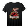 Jurassic Park Raptor Around Classic Logo T-Shirt - Offiziell lizenziertes Jurassic Park Apparel für Dinosaurier Fans