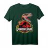 Jurassic Park Raptor Around Classic Logo T-Shirt - Offiziell lizenziertes Jurassic Park Apparel für Dinosaurier Fans