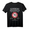 70. Geburtstag Oldtimer T-Shirt mit Spruch 'Schonend Behandeln! Der Oldtimer ist 70 Jahre alt!' – Humorvolles Geschenk für Männer, Väter, Opas & Autosammler