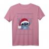 HapPanda Lilo & Stitch Christmas Stitch Santa Hat T-Shirt – Offiziell lizenziertes Disney Fanartikel für festliche Geburtstagsfeier