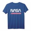 NASA T-Shirt mit Wurm Logo & US Flagge – Trendiges Raumfahrt Graphic Tee für Science Fiction, Astronomie & Weltraumfans, Geschenk zum Geburtstag & Weihnachten