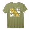 Lustiges Bier T-Shirt 'saufen ficken kotzen radler ist für fotzen' – Perfekt für Partys, Bierfeste & als Geschenk für Bierliebhaber