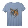 Wolf Bunt Herbst Blätter - Tier Kunst Motiv Wolf T-Shirt für Tierliebhaber, Naturfreunde und Geschenkideen