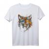 Wolf Bunt Herbst Blätter - Tier Kunst Motiv Wolf T-Shirt für Tierliebhaber, Naturfreunde und Geschenkideen