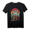 1981 Vintage Geburtstag Retro T-Shirt für Männer & Frauen – Lustiges Geschenk zum 41. Geburtstag mit Kassette Design