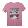 Lustiges Katzen-Meme mit Alien UFO T-Shirt - Humorvolles Weltraum-Design für Sci-Fi- und Katzenfans