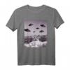 Lustiges Katzen-Meme mit Alien UFO T-Shirt - Humorvolles Weltraum-Design für Sci-Fi- und Katzenfans