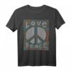 Peace Love T-Shirt 60s 70s mit Peace Symbol - Buntes Psychedelic Tie Dye Hippie Kostüm Hemd für Festivals & Halloween