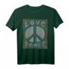 Peace Love T-Shirt 60s 70s mit Peace Symbol - Buntes Psychedelic Tie Dye Hippie Kostüm Hemd für Festivals & Halloween