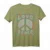 Peace Love T-Shirt 60s 70s mit Peace Symbol - Buntes Psychedelic Tie Dye Hippie Kostüm Hemd für Festivals & Halloween
