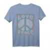Peace Love T-Shirt 60s 70s mit Peace Symbol - Buntes Psychedelic Tie Dye Hippie Kostüm Hemd für Festivals & Halloween