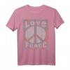 Peace Love T-Shirt 60s 70s mit Peace Symbol - Buntes Psychedelic Tie Dye Hippie Kostüm Hemd für Festivals & Halloween