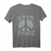 Peace Love T-Shirt 60s 70s mit Peace Symbol - Buntes Psychedelic Tie Dye Hippie Kostüm Hemd für Festivals & Halloween