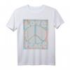 Peace Love T-Shirt 60s 70s mit Peace Symbol - Buntes Psychedelic Tie Dye Hippie Kostüm Hemd für Festivals & Halloween