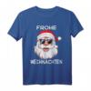 Lustiges Weihnachtsmann T-Shirt mit Frohe Weihnachten Druck - Perfekt für Familie, Paare und Freunde zu Weihnachten 2023