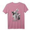 Weißer Hase Party Kostüm & Osterhase Outfit - Alice im Wunderland Kaninchen T-Shirt, Retro Vintage Bunny Kostüm für Motto- und Osterpartys