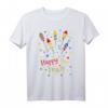 Happy New Year Silvester Outfit für Herren, Damen und Kinder - Buntes Neujahr T-Shirt mit Raketen und Sternen für die Silvesterparty