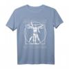 DA Vinci T-Shirt mit Vitruvianischem Mann und Gitarre - Lustiges Parodie T-Shirt für Gitarristen und Kunstliebhaber
