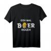 Lustiges HapPanda T-Shirt 'Geh mal Bier holen' für Herren und Damen - Schwarz, Bierliebhaber Geschenk