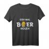 Lustiges HapPanda T-Shirt 'Geh mal Bier holen' für Herren und Damen - Schwarz, Bierliebhaber Geschenk